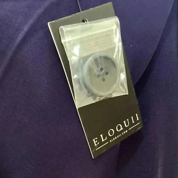 Eloquii Women 14 Notch Collar One Button Jacket Blazer Blue Rayon Blend NEW - Picture 8 of 8